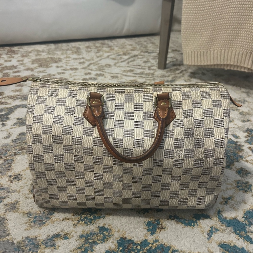 Louis Vuitton Speedy 30 Damier Azur Canvas Bag